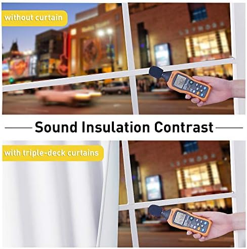 NICETOWN Noise Dampening Curtains for Large Window and Wall Divider