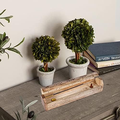 Homebia Designs 12 Inch Brass Incense Holder with Storage