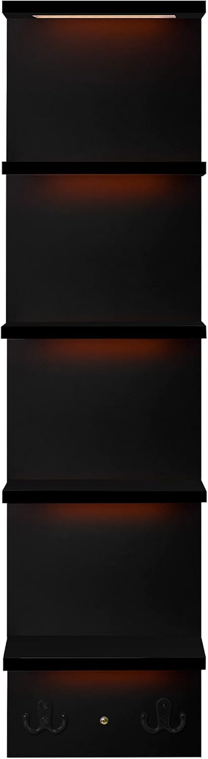 Sorbus LED Light 5 Tier Wall Shelf Unit