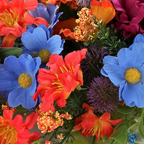 ZGOEK Artificial Floral Teardrop Wreath for Front Door