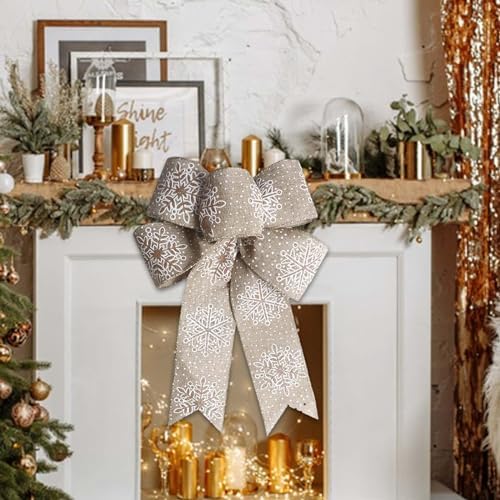 Large Christmas Wreath and Snowflake Decor
