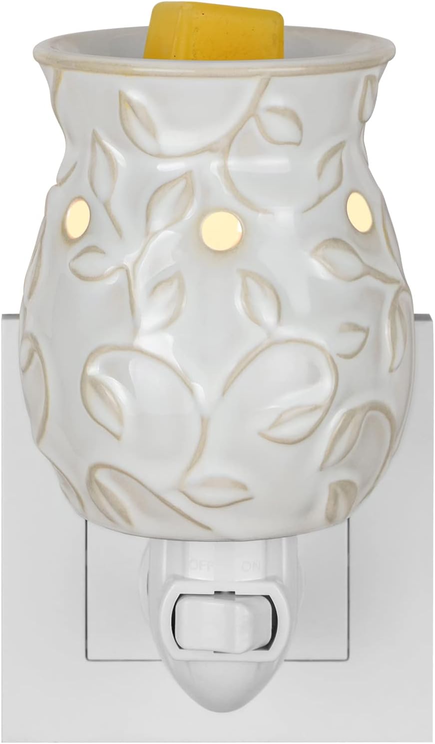STAR MOON Candle Warmer with Ivy Bas-Relief Design