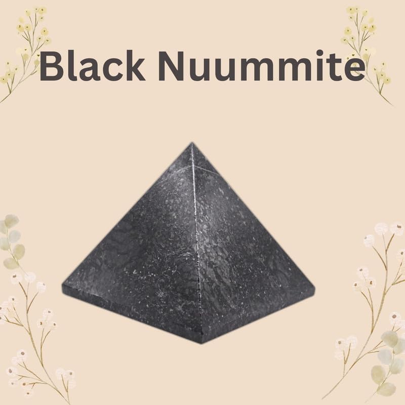 Black Nuummite Pyramid Stone 2 Inch 1 Pcs