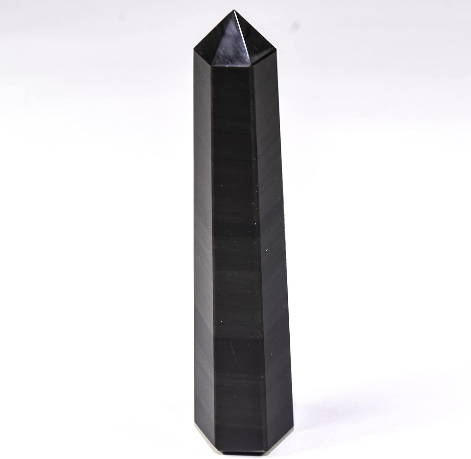 46 Inch Black Obsidian Obelisk Tower Collectible Crystal Specimen
