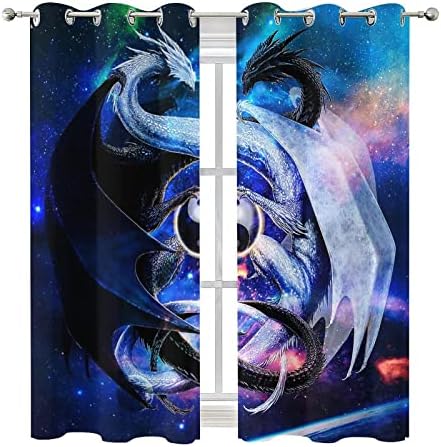 Cool Japanese Dragon Grommet Curtains 2 Panels 63L x 36W