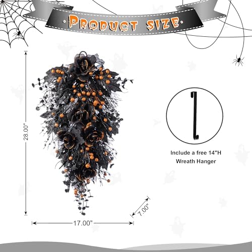 Glitzhome Halloween Teardrop Swag Decor 28 Inches