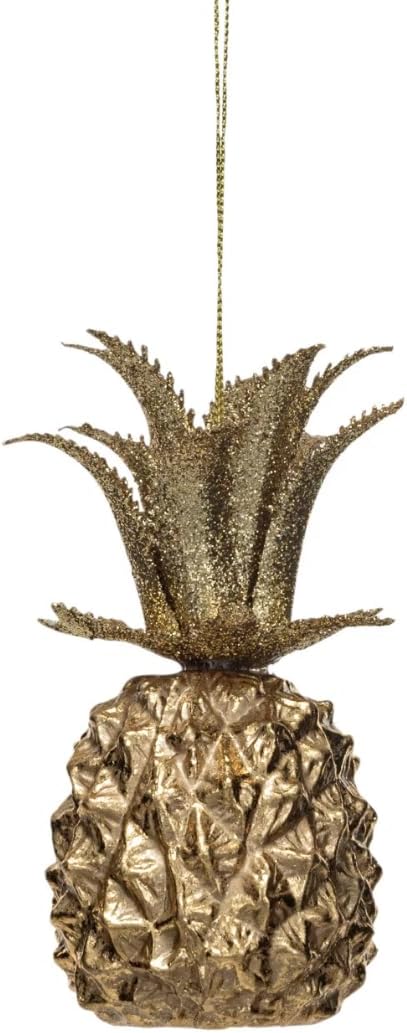 Plastic Pineapple Ornament with Gold Finish