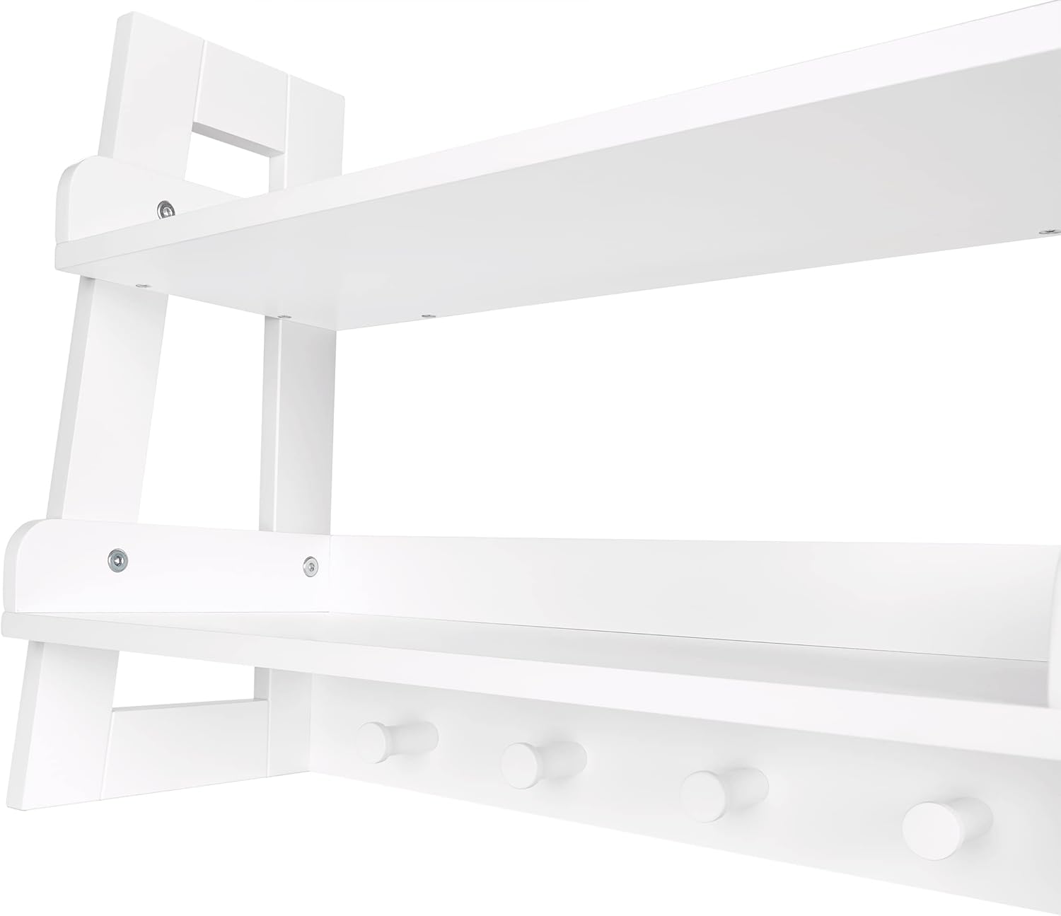RiverRidge Kids 2-Tier Wall Shelf with Hooks