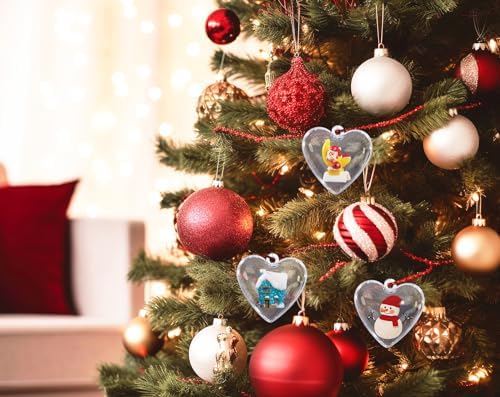 Clear Fillable Ornament Balls 20Pcs Transparent Plastic Christmas Decor