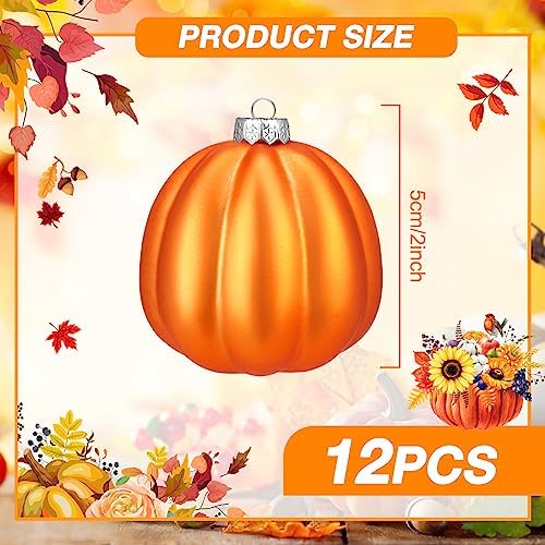 Tigeen 12 Pcs Fall Pumpkin Hanging Ornaments