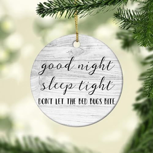 Good Night Sleep Tight Christmas Ceramic Ornament