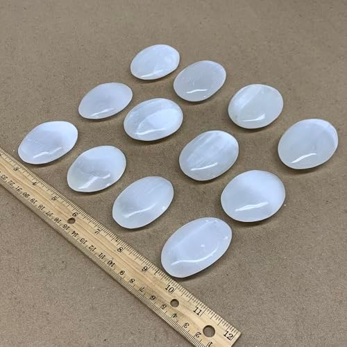 Natural Selenite Palm-Stone Crystal Pillow Shape