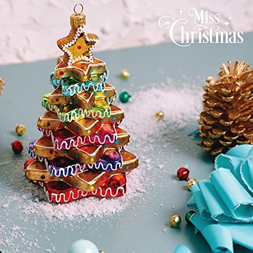 Miss Christmas 2025 Cute Candy Gingerbread Blown Glass Ornament