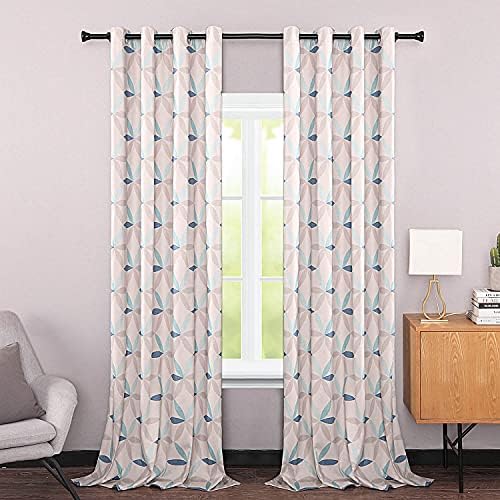 VOGOL Green Yellow Geometric Curtains 2 Panels Blackout Thermal Drapes