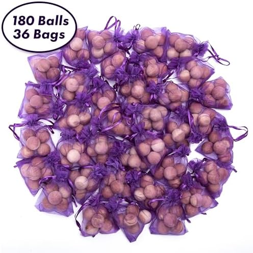 180 Pcs Cedar Balls with Satin Bags for Home Fragrance
