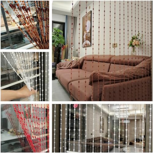 Ave Split Clear Beaded Curtain Door Divider