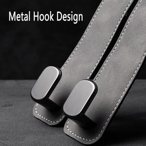 TwinHook Leather Car Headrest Hangers Brown 2