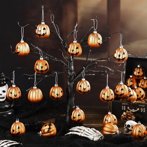 Zhanmai Halloween Pumpkin Tree Decorations 24 Pcs