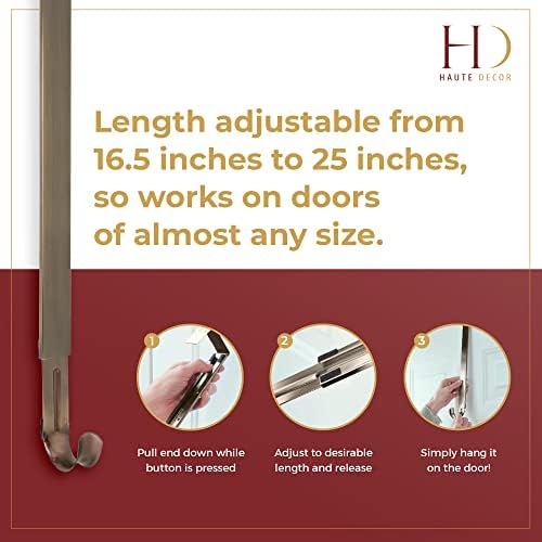 Haute Decor Adjustable Length Wreath Hanger with Interchangeable Icons