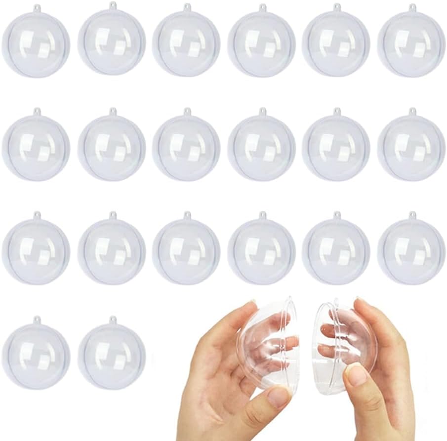 CLoxks 20 Clear Fillable Ornament Balls