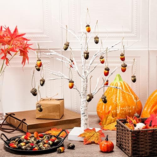Dingion 60 Pcs Fall Acorn Hanging Decor