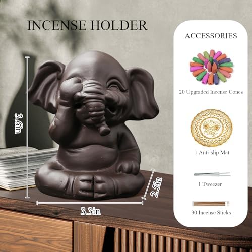 Comeon Backflow Incense Burner Set with Mat and Tweezers