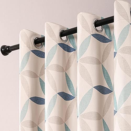 VOGOL Green Yellow Geometric Curtains 2 Panels Blackout Thermal Drapes