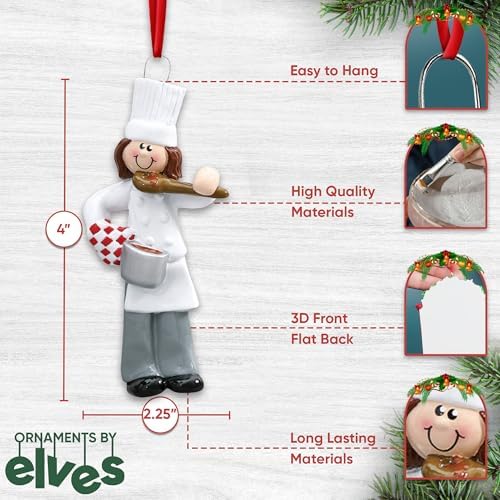 Personalized Chef Ornament 2024 - Custom Christmas Tree Decor
