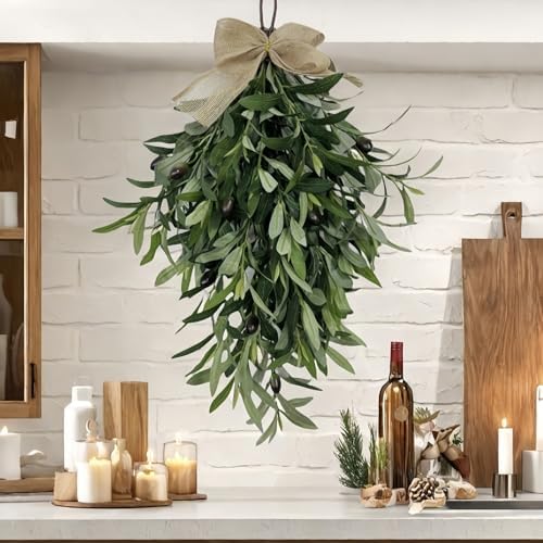 236 Inch Artificial Olive Teardrop Wreath for Home Decor