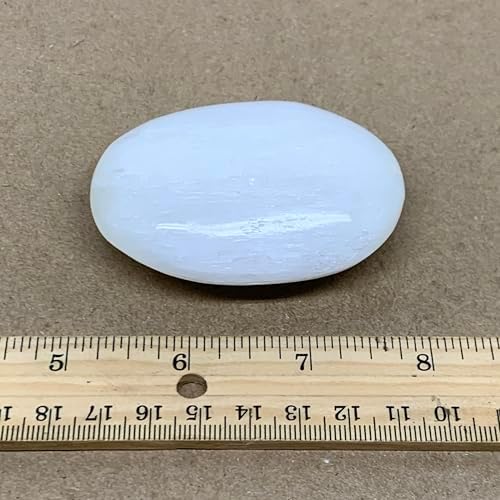 WatanGems 100g Natural Selenite Palmstone Crystal Pillow Shape