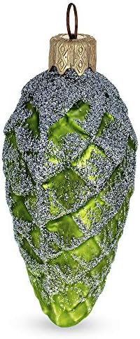 Sparkling Glittered Pinecone Glass Christmas Ornament 1