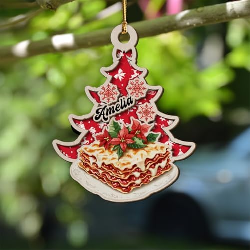 Personalized Lasagna Xmas 2-Layer Wooden Ornament