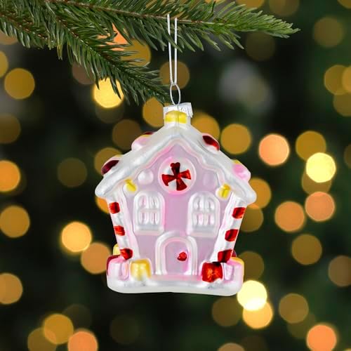 Northlight Candy House Glass Christmas Ornament 325 Inch Pink