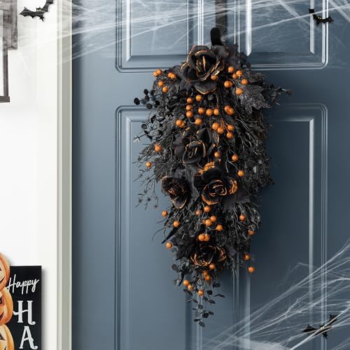 Glitzhome Halloween Teardrop Swag Set of 2