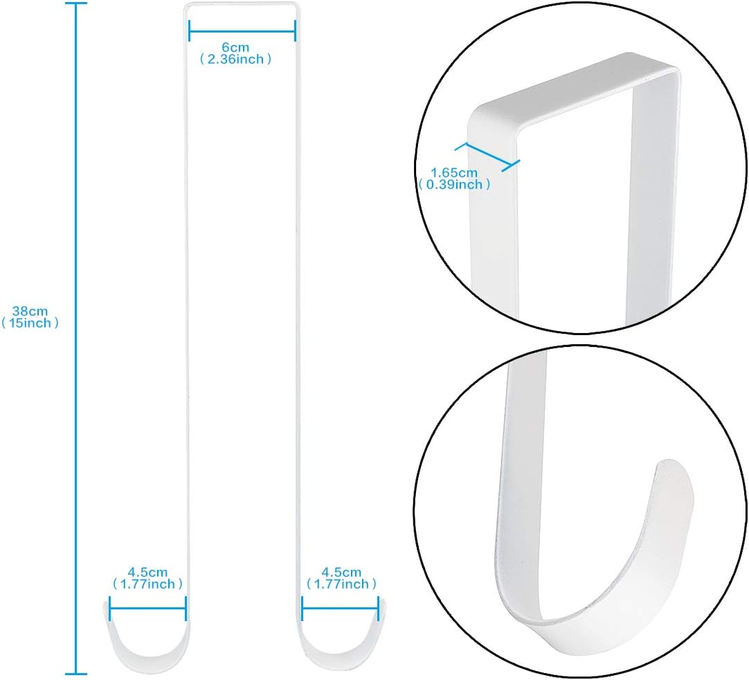 Nxtop Over The Door Metal Wreath Hanger 15 L 1Pcs White