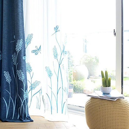 Melodieux Sheer Curtain with Wheat Embroidery