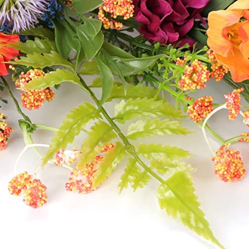 ZGOEK Artificial Floral Teardrop Wreath for Front Door