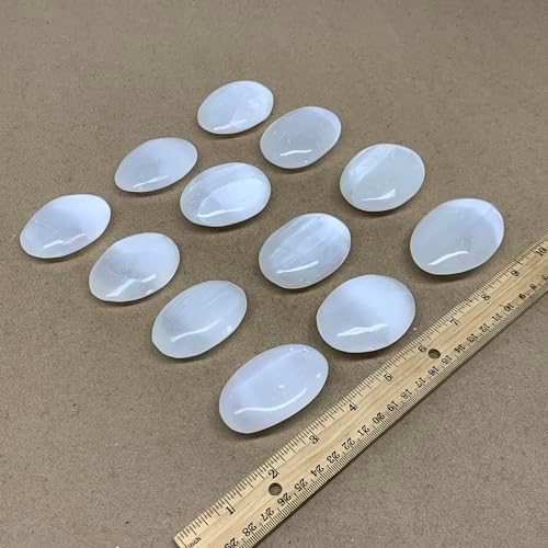 Natural Selenite Palm-Stone Crystal Pillow Shape