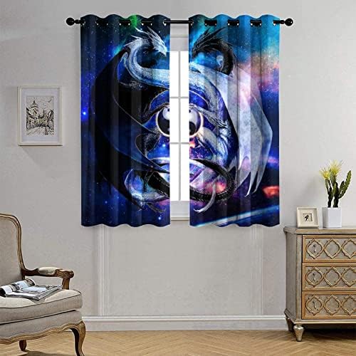 Cool Japanese Dragon Grommet Curtains 2 Panels 63L x 36W