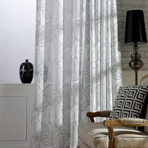 Simple European Style Semi Sheer Curtain Panel with Rod Pocket Grey