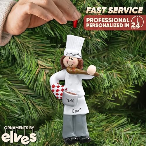 Personalized Chef Ornament 2024 - Custom Christmas Tree Decor