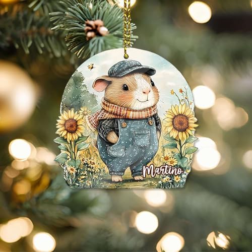 Custom Name Guinea Pig Hanging Ornament Personalized Acrylic Christmas Decor