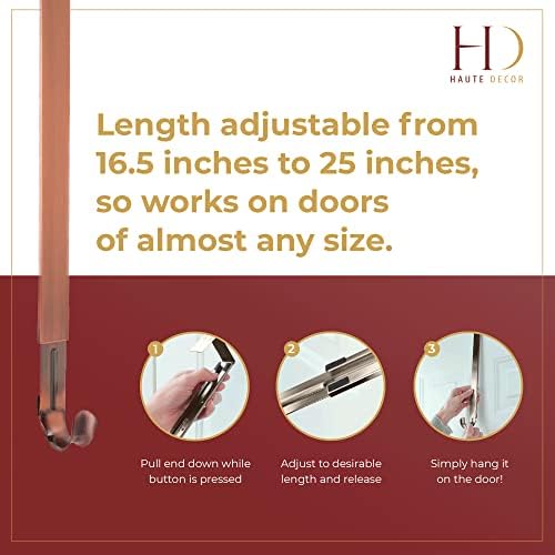 Haute Decor Adjustable Wreath Hanger 2 Pack - Brushed Copper