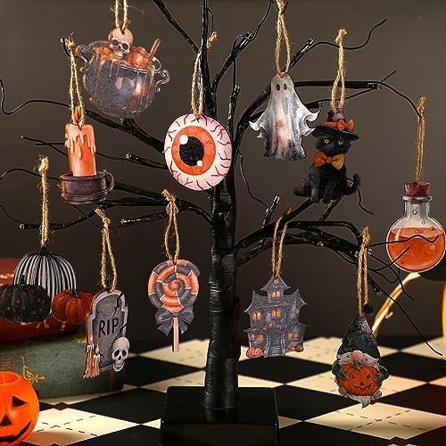 Huwena 36 Pcs Halloween Tree Ornaments