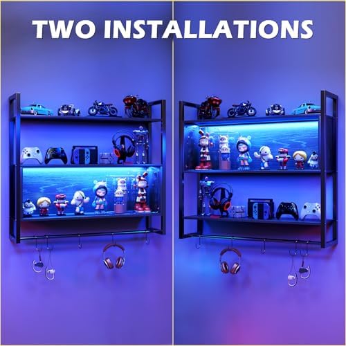 36 LED Gaming Floating Shelf with Adjustable Design