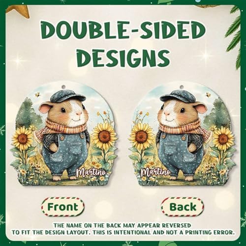 Custom Name Guinea Pig Hanging Ornament Personalized Acrylic Christmas Decor