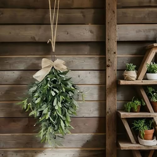 236 Inch Artificial Olive Teardrop Wreath for Home Decor