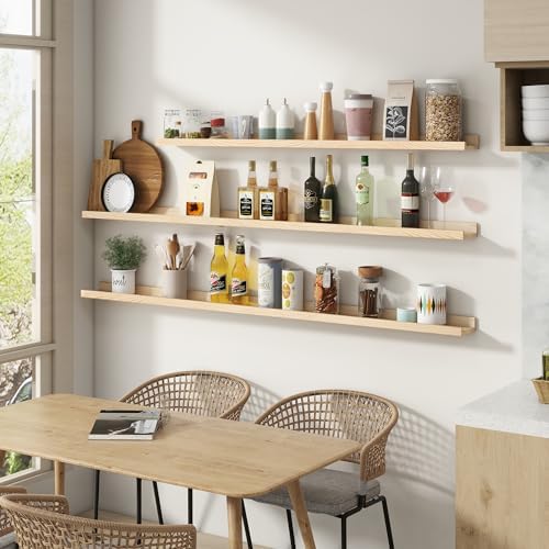 Picture Ledge Shelf for Wall 36 Inch Solid Pine Wood 2 Pack