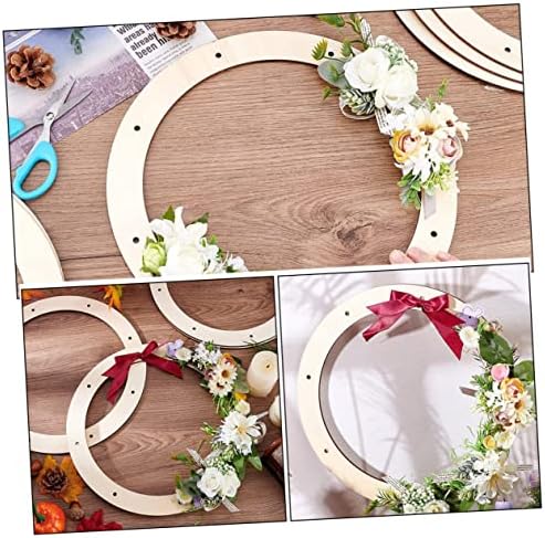 CIMAXIC 2pcs Wooden Ring Wreath Frame for DIY Decorations