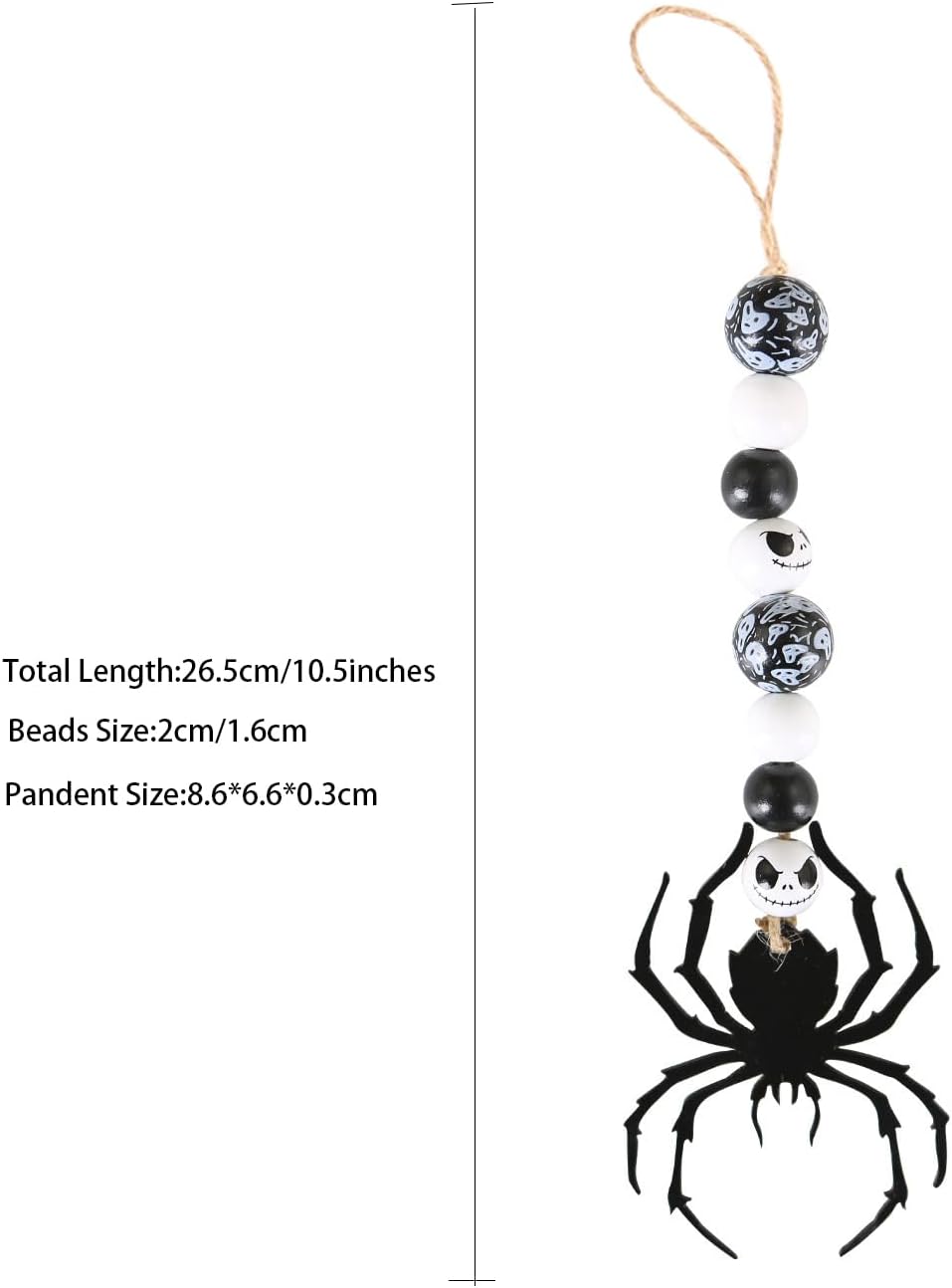4 Piece Wooden Hanging Beads for Halloween Decor